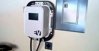 Electric car charger installation with wall-mounted EV charging station in Charleston, SC